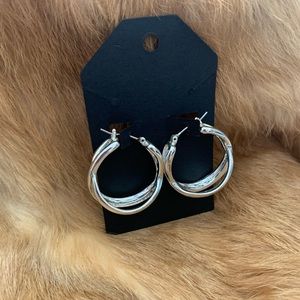 Silver Cross hoops